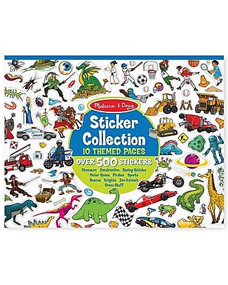 Melissa & Doug Album con Adesivi Riutilizzabili - Dinosauri + Veicoli + Spazio e altro ancora! - 500+ Adesivi Adesivi e Timbri