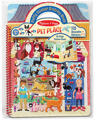 Melissa & Doug Album con Adesivi Riutilizzabili Puffy Stickers - Animali Domestici - 115 adesivi! Adesivi e Timbri