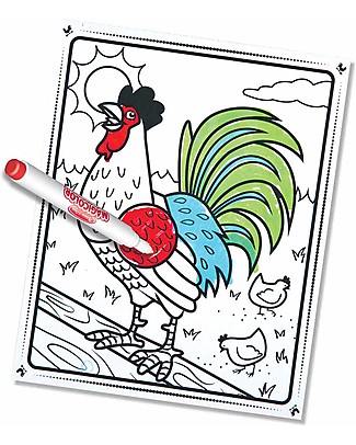 Melissa & Doug Album da Colorare Magicolor On the Go - Animali della Fattoria - 4 pennarelli inclusi! Disegnare e Colorare