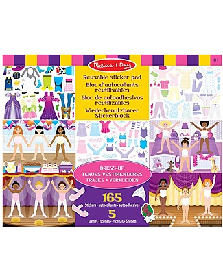 Melissa & Doug Album di Figurine Riutilizzabili, Vestiamo gli amici - Con oltre 165 figurine! Giochi Creativi
