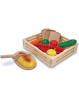Melissa & Doug Alimenti da tagliare - Set in legno - 24 pezzi Cucine Giocattolo
