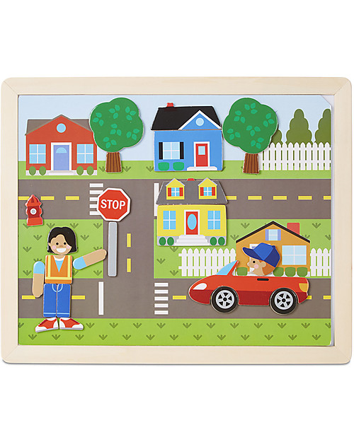 Melissa & Doug Animali e Persone in Legno Magnetizzate da Combinare Animali in Legno