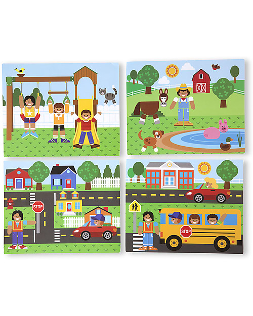 Melissa & Doug Animali e Persone in Legno Magnetizzate da Combinare Animali in Legno