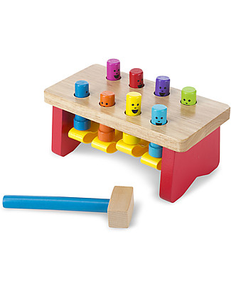 Melissa & Doug Banchetto per Battere e Martellare - Legno - 13 x 25 x 12,5 cm Attrezzi in Legno
