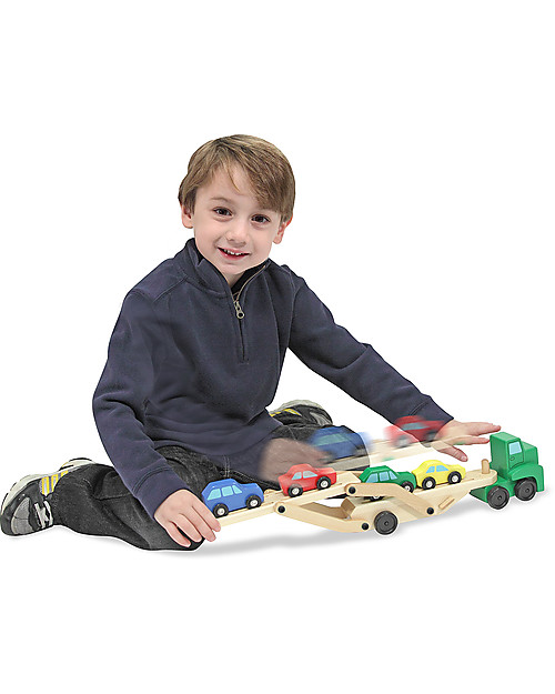 Melissa & Doug Bisarca in Legno - 6 Pezzi - Ottima idea regalo! Macchine e Trenini  in Legno