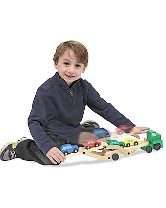Melissa & Doug Bisarca in Legno, 6 Pezzi - Ottima idea regalo! Macchine e Trenini in Legno