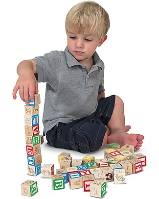 Melissa & Doug Blocchi in Legno ABC + 123 - 50 pezzi Costruzioni In Legno