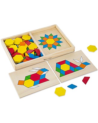 Melissa & Doug Blocks and Boards - Crea il tuo Mosaico con le Forme Geometriche Incastri in Legno