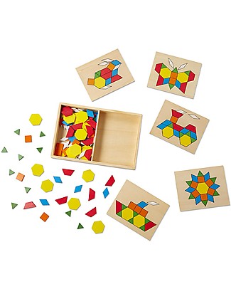 Melissa & Doug Blocks and Boards - Crea il tuo Mosaico con le Forme Geometriche Incastri in Legno
