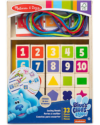 Melissa & Doug Blue's Clues and You! 25 Perline e 4 Cordini - Materiali certificati FSC Giochi da Tavolo