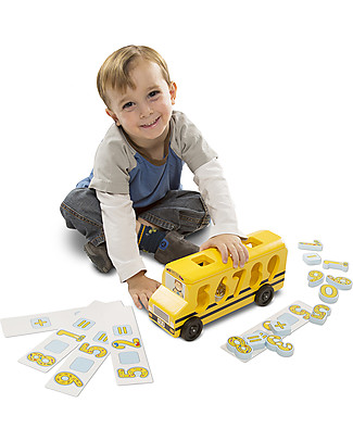 Melissa & Doug Bus dei Numeri in Legno - Per imparare divertendosi! Macchine e Trenini in Legno