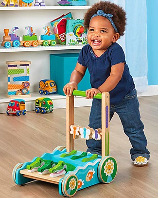 Melissa & Doug Carrello da Spingere - Alligatori - Incoraggia Abilità Motorie Carrello Primi Passi