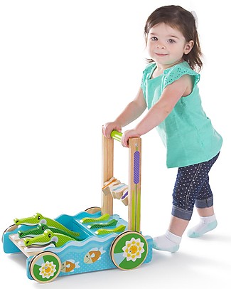 Melissa & Doug Carrello da Spingere - Alligatori - Incoraggia Abilità Motorie Carrello Primi Passi