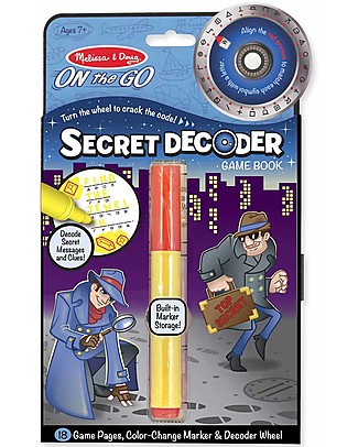 Melissa & Doug Cartoncini Magici con Codici Segreti da Decifrare - Investigatore - 18 Cartoncini da decifrare e Pennarello Disegnare e Colorare