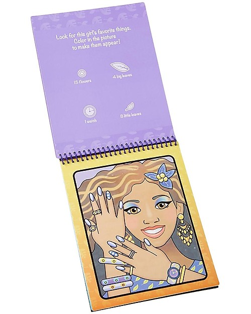Melissa & Doug Cartoncini Magici da Colorare Water Wow - Makeup e Manicure - 4 Cartoncini con Penna ad Acqua Ricaricabile Disegnare e Colorare