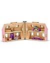 Melissa & Doug Casa delle Bambole in Legno Trasportabile Fold & Go - Personaggi inclusi! Case delle Bambole