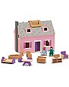 Melissa & Doug Casa delle Bambole in Legno Trasportabile Fold & Go - Personaggi inclusi! Case delle Bambole