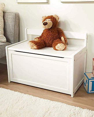 Melissa & Doug Cassapanca Giocattoli per Cameretta in Legno - Bianco - 83x48x61 cm Contenitori Porta Giochi_