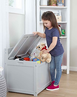 Melissa & Doug Cassapanca Giocattoli per Cameretta in Legno - Grigio - 83x48x61 cm Contenitori Porta Giochi_