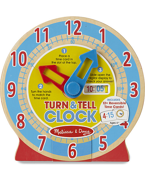 Melissa & Doug Che ora è? - Orologio in legno per imparare a leggere l’ora! Giochi Creativi