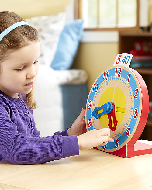 Melissa & Doug Che ora è? - Orologio in legno per imparare a leggere l’ora! Giochi Creativi