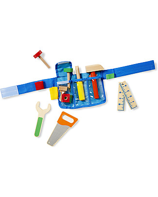 Melissa & Doug Cintura per Attrezzi in Legno Deluxe - Chiusura in velcro, adatta fino a 6 anni! Attrezzi In Legno