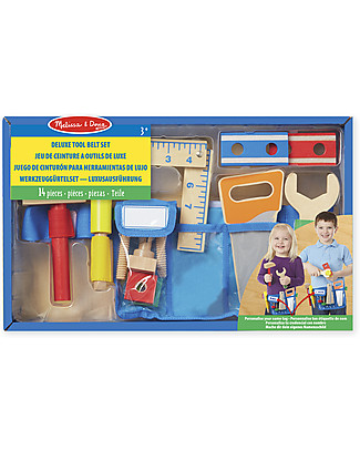 Melissa & Doug Cintura per Attrezzi in Legno Deluxe - Chiusura in velcro, adatta fino a 6 anni! Attrezzi In Legno