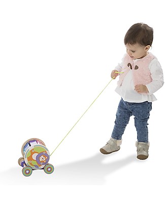 Melissa & Doug Costruzioni in Legno su Ruote - Xilofono con Carrellino da Tirare! Giochi da Tirare e Spingere