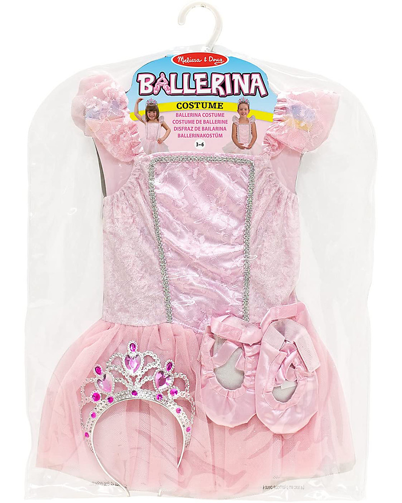 Melissa & Doug Costume da Ballerina - Perfetto per Carnevale - Scarpette e  Tiara Incluse! bambina