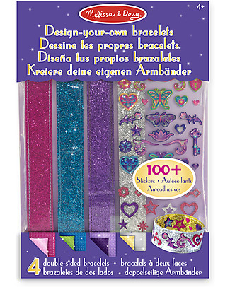 Melissa & Doug Crea il tuo Braccialetto - 4 Braccialetti e 100+ Adesivi Kit Fai Da Te
