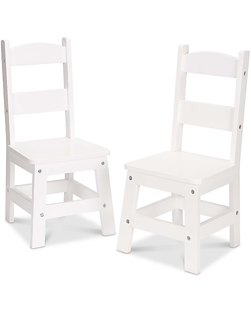 Melissa & Doug Due Sedie in Legno - Bianco - per Bambini Sedie