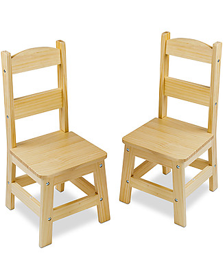 Melissa & Doug Due Sedie in Legno - Naturale - per Bambini Sedie
