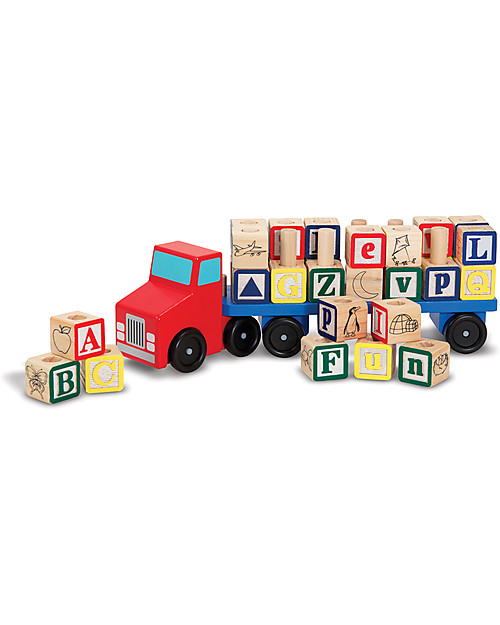 Melissa & Doug Furgoncino in Legno Alfabeto - 30 Pezzi - Ottima idea regalo! Macchine e Trenini  in Legno