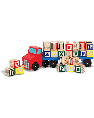 Melissa & Doug Furgoncino in Legno Alfabeto - 30 Pezzi - Ottima idea regalo! Macchine e Trenini in Legno