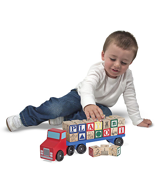 Melissa & Doug Furgoncino in Legno Alfabeto - 30 Pezzi - Ottima idea regalo! Macchine e Trenini  in Legno