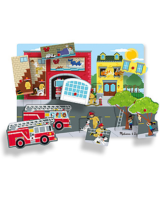 Melissa & Doug Gioco a Incastri in Legno con Effetti Sonori - Caserma dei Pompieri Puzzle