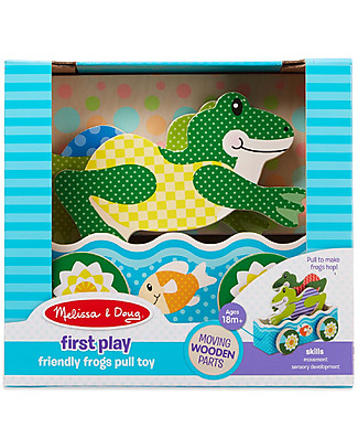 Melissa & Doug Gioco da Tirare e Spingere in Legno Rane Giochi da Tirare e Spingere