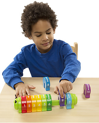 Melissa & Doug Gioco Educativo in Legno Bruco con Numeri - Impara a contare divertendoti! Giochi STEM