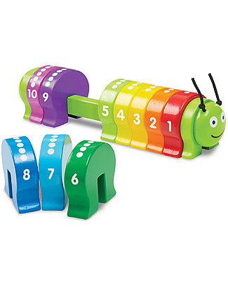 Melissa & Doug Gioco Educativo in Legno Bruco con Numeri - Impara a contare divertendoti! Giochi STEM