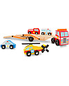 Melissa & Doug Gioco in Legno Camion per Trasporto Veicoli Emergenza - Con 4 macchinine incluse! Macchine e Trenini  in Legno