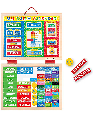 Melissa & Doug Il Mio Calendario Magnetico in Legno - 80 Magneti! Giochi Creativi