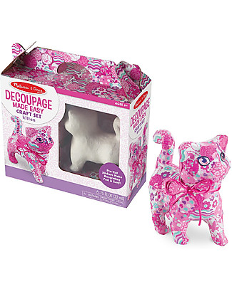 Melissa & Doug Kit Fai da Te Decoupage Made Easy - Gattino - Crea un design unico! Kit Fai Da Te