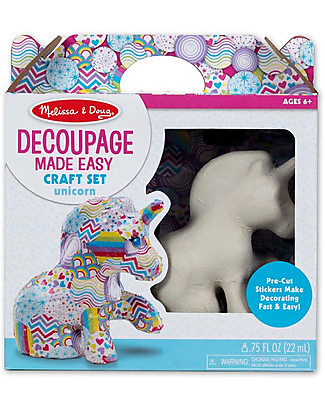 Melissa & Doug Kit Fai da Te Decoupage Made Easy - Unicorno - Crea un design unico! Kit Fai Da Te