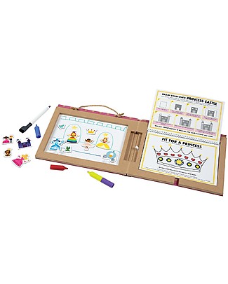 Melissa & Doug Kit Riutilizzabile Principessa - Include Pagine di Attività e Magneti Colorare