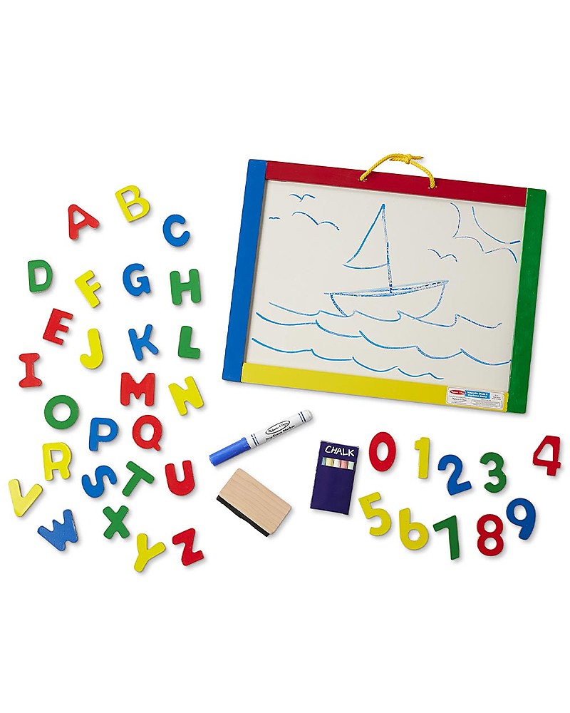 Lavagna per bambini 2 in 1 in legno con le lettere magnetiche