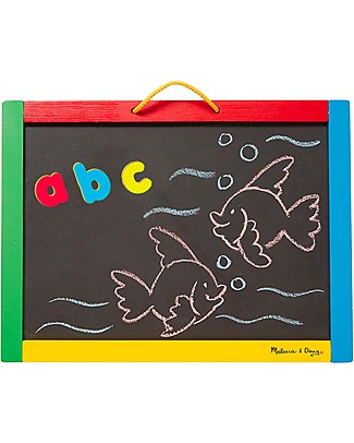 Melissa & Doug Lavagna e Magnete 2-in-1 - con Lettere e Numeri Magnetici Lavagnette
