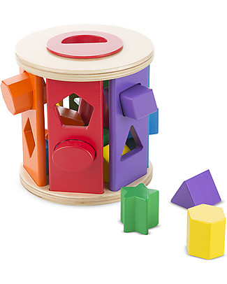 Melissa & Doug Match & Roll, Formine in Legno da incastrare - Ideale per imparare forme e colori! Puzzle