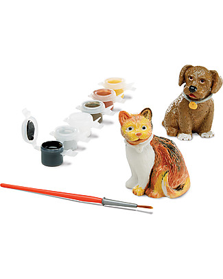 Melissa & Doug Mini Animali da Compagnia da Dipingere - Cane e gatto più colori e pennello! Disegnare e Colorare