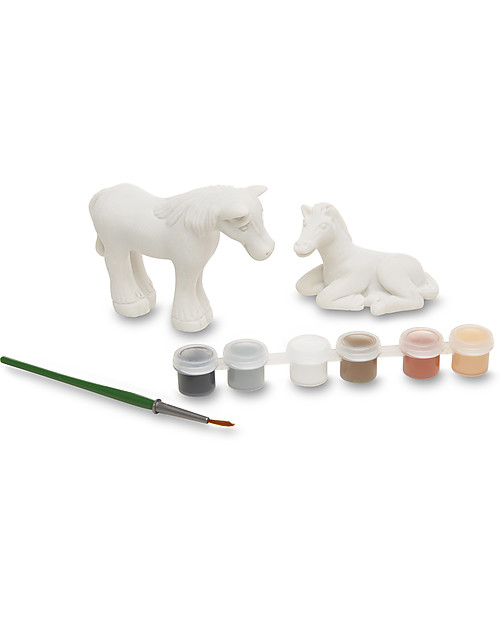 Melissa & Doug Mini Cavalli da Dipingere - Con due cavalli + colori e pennello! Disegnare e Colorare