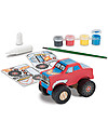 Melissa & Doug Monster Truck in Legno da Assemblare e Dipingere - Con sticker e colori inclusi! Kit Fai Da Te